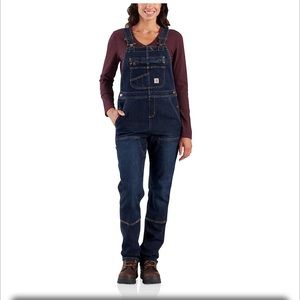 NWT - Women’s Carhartt Rugged Flex Denim Double Front Bib Overalls